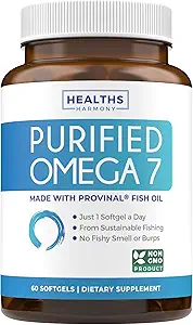 [BRSROAQQBF7RS2DU] Omega 7 Supplement for Women and Men - High Potency & Purity Palmitoleic Acid Fatty Acid Fish Oil Supplement from Patented Provinal with Lowest Palmitic Acid - Sustainably Sourced (2 Month Supply)