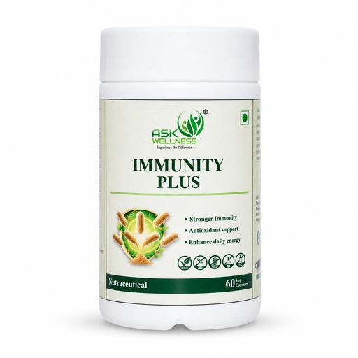 [BRSRYZIECQMWCCAZ] Immunity Plus Capsules | Immune Support & Antioxidant Supplement | Supports Daily Wellness & Energy | Vegan, GMO Free | 60 Veg Capsules