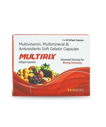 [BRSRGZYRDMHQ43LA] Multirix Multivitamin & Multimineral Softgels (10 Caps) + Instaflow Liqui Caps with Omega 3-6-9, D3, Calcium, Iron & Amino Acids (15 Caps) | Immunity, Energy & Wellness Combo for Men & Women