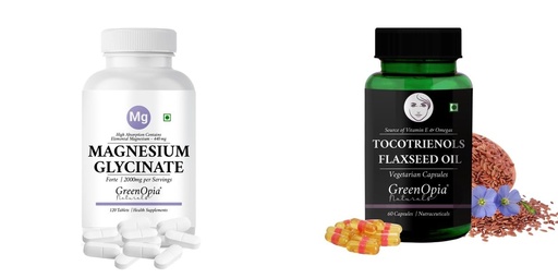 [BRSRYFQZBUIRGALD] Magnesium Glycinate Forte Tablets Tocotrienols Flaxseed Oil Wellness Daily Vitality |60 CAPSULES