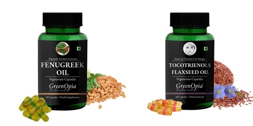 [BRSRYFQZBYCRQALX] Fenugreek Oil Tocotrienols Flaxseed Wellness Daily Vitality |60 CAPSULES