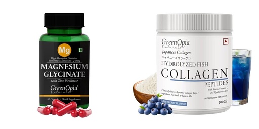 [BRSRYFQZBEIRGCA4] Magnesium Glycinate Zinc Marine Collagen Peptides Powder Blueberry Wellness Daily Vitality |60 CAPSULES