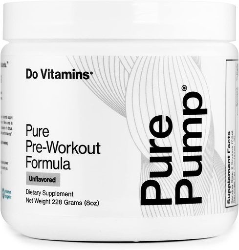 [BRSWIZIRAUBAOHLI] Do Vitaminer - PurePump Unflavored All-Natural Pre Workout Powder för män och kvinnor - Ren preworkout med kreatin, BCAA, Beta Alanine - Bäst för energi, fokus och pump - Vegan, Keto, Paleo 30 portioner