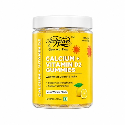 [BRSRYZL4CAIWCA3X] Calcium & Vitamin D2 Gummies | Calcium Gummies With Gluten Free & No Added Sugar | Calcium Supplements For Growing Bones & Teeth | Lemon Flavour | 30 Veg Gummy