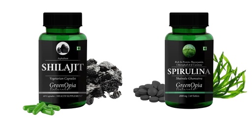 [BRSRYFAHCECB6DTF] Shilajit Spirulina Wellness Daily Vitality 60 CAPSULES