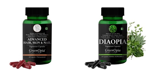 [BRSRYFAHCENBAYDU] Advanced HSN (Hair, Skin Nails) Greenopia Diabetic Care Wellness Daily Vitality 60 CAPSULES