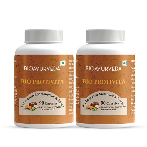 [BRSRMBALBABBGGQ7] BIOAYURVEDA Bio Protivita for Improved Metabolism and Mood, 90 Capsules (Pack of 2)