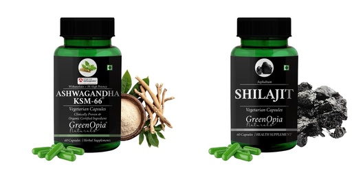 [BRSRYFAHA4BGECQ2] Ashwagandha KSM66 Shilajit Wellness Daily Vitality 60 CAPSULES