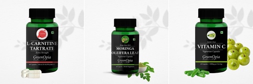 [BRSRYFQZAEFQ42T7] L Carnitine 1 + Moringa Oleifera Vitamin C Daily Health Pack |60 CAPSULES