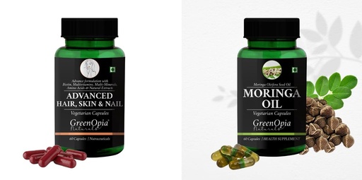 [BRSRYFQZOR7B62Q4] Advanced HSN (Hair, Skin Nails) Moringa Seed Oil Wellness Daily Vitality |60 CAPSULES