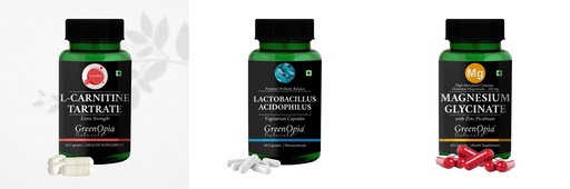 [BRSRYFQZBF5QKETZ] L Carnitine 1 +Lactobacillus + Magnesium Glycinate Zinc Daily Health Pack |60 CAPSULES