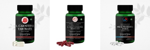[BRSRYFQZBN7GOCDL] L Carnitine 1 +L Glutathione Reduced + Pre And Probiotics Forte 60 Daily Health Pack |60 CAPSULES