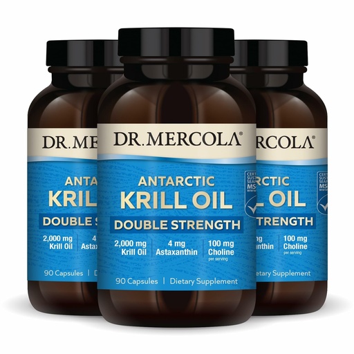 [BRSROGL4OQIGAALV] Dr. Mercola Antarctic Krill Oil Double Strength - 2,000 mg - Omega-3 Supplement with EPA & DHA - Supports Brain, Heart, Joint & Immune Health - GMO-Free & Gluten-Free - 270 Capsules (90 Servings)