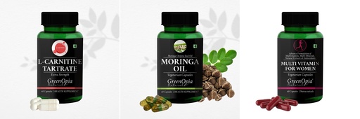 [BRSRYFQZB4BBQC3A] L Carnitine 1 + Moringa Seed Oil Multivitamins For Women Daily Health Pack |60 CAPSULES