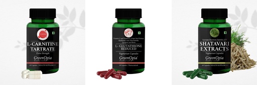[BRSRYFQZOUIWGYA6] L Carnitine 1 +L Glutathione Reduced + Shatavari Daily Health Pack |60 CAPSULES