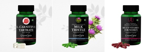 [BRSRYFQZBAMWKALL] L Carnitine 1 + Milk Thistle Multivitamins For Women Daily Health Pack |60 CAPSULES