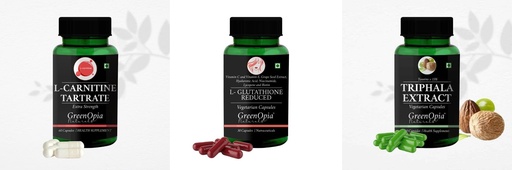 [BRSRYFQZCIHGOH3Z] L Carnitine 1 +L Glutathione Reduced + Triphala Daily Health Pack |60 CAPSULES