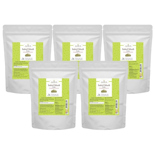 [BRSWYHQODIGRYC3B] Ayurvedic Life Safed Musli Powder - 1 Kg (Pack Of 5)