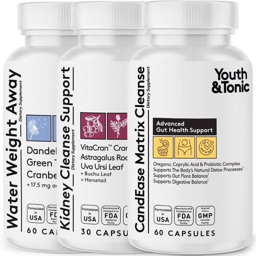 [BRSWYGAEO4CROELU] Youth & Tonic CandEase Complex Bundle Supplement | Digestive System Cleanse Gut Health & Intestinal Flora Support