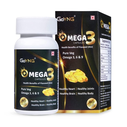 [BRSRMGQTBEHWAA37] Omega 3 6 9 Vegan Natural Nutrition Supplement for Healthy Heart and Body 30 Veg Capsules