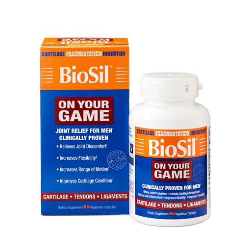 [BRSRMFTQOZ7QOADF] Biosil On Your Game - 60 Veggie Capsules - with Patented ch-OSA Complex - Increase Collagen Production for Joint Pain Relief, Flexibility & Range of Motion - GMO Free - 30-Day Supply