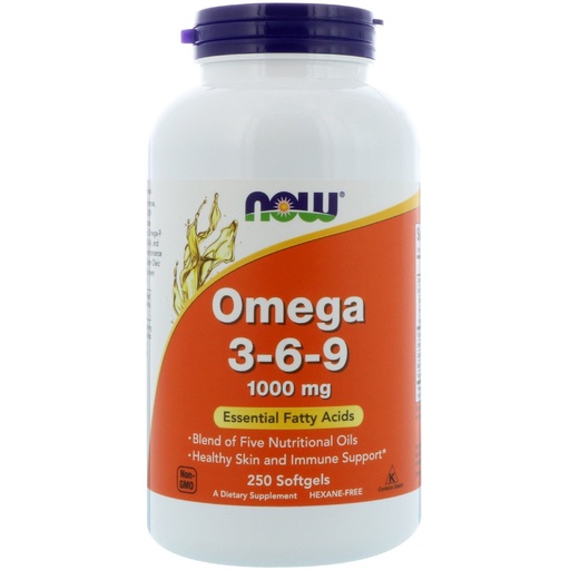 [BRSWIGYQCAFQY33Y] NOW Foods 2 Pack Omega 3-6-9, 1000 mg, 250 Softgels