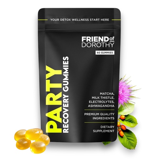 [BRSRAGL3DINWKETA] Party Recovery Gummies – Detox, Hydration & Energy Boost with Electrolytes & Matcha – Reduce Brain Fog & Support Mood – 60 Gummies per Pack