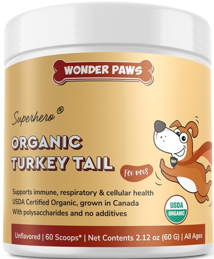 [BRSRABATCINGMAL7] Wonder Paws Organic Turkey Tail Mushroom for Dogs – Powerful Turkey Tail for Dogs Mushroom Powder for Immunity, Respiratory, Digestion & Cellular Health–with Beta Glucans & Polysaccharides- 2.12 oz