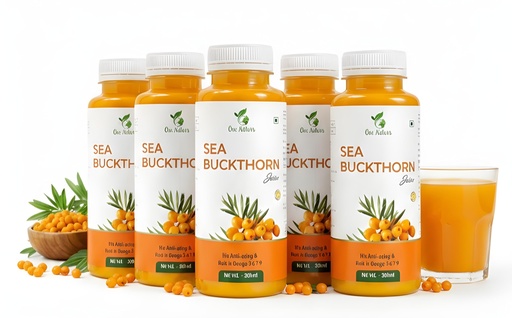 [BRSRGA35OR4BG23D] One Naturr - Sea Buckthorn Juice, Himalayan Berry Juice - 300ml, Anti-aging, Rich in Omega 3 6 7 9, Orange, Liquid Form, Gluten Free (5, 1500 ml)