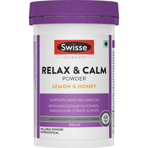 [BRSRGZ3YDIDQEFDF] Swisse Relax & Calm Powder – Magnesium Glycinate & Citrate + Hops, Inositol & Choline - Supports Relaxation, Muscle Recovery & Healthy Sleep (Lemon & Honey Flavor, 24 Servings)