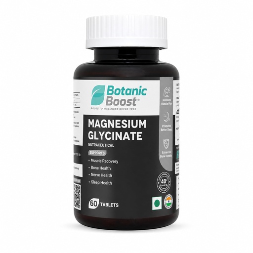 [BRSREEA3BUNGA2TA] Magnesium Glycinate Tablets 440mg for Adults | Chelated Magnesium Supplement for Muscle Recovery, Bone Strength, Nerve Function, Sleep Support & Relaxation | 60 Tablets