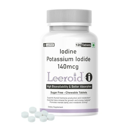 [BRSRGYYTBYMAIYL6] i (LeeWell) Chewable Iodine Supplements | Potassium iodide tablets | Thyroid Support, Boosts Metabolism, Energy, Immunity & Mental Clarity - 120 Tablets sugar-free