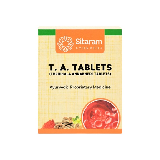 [BRSRAAT7CJ4GAADX] Sitaram Ayurveda TA Tablet | Natural Iron Supplement with Kaseesa Bhasma, Triphala & Yashtimadhu | Supports Hemoglobin, Blood Health & Menstrual Wellness | 60 Tablets