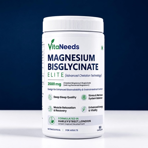 [BRSRY2T6BVYQGC3L] Magnesium Glycinate Elite 2000mg | 440mg Elemental Magnesium | Advanced Chelated Formula | Supports Deep Sleep, Muscle Recovery, Stress Relief & Energy | High Absorption | 60 Capsules