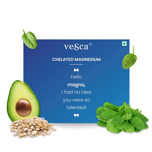 [BRSRMBI7OEMBSDIU] Vesca Chelated Magnesium Glycinate, Citrate, Oxide | Improve Sleep | Stress Relief | High Absoprtion Triple Magnesium Complex for Men & Women | 100% Plant Based & Vegetarian | 340mg_30 Tablets