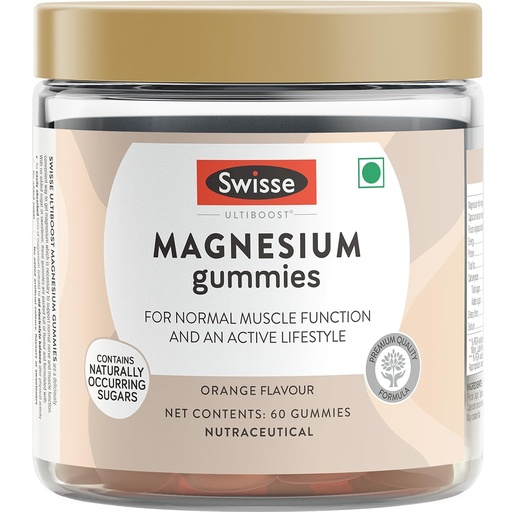 [BRSRGAQLCIHRQCT3] Swisse Magnesium Gummies (Sugar-Free) Supports Muscle Recovery, Sound Sleep & Stress Relief - Australia's No. 1 Magnesium Supplement (Orange Flavor, 60 Gummies)