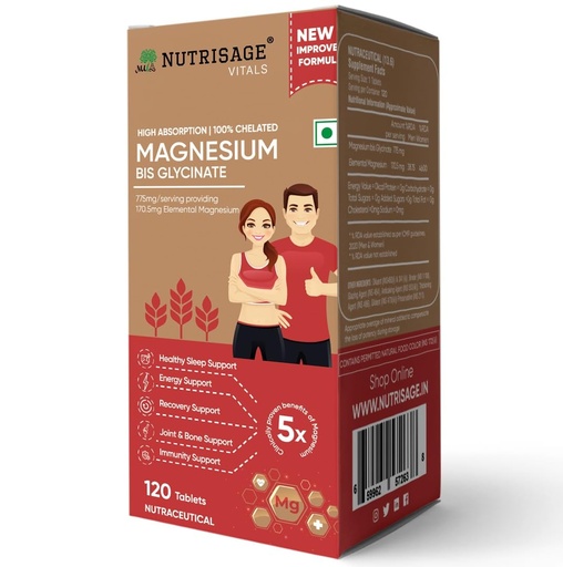 [BRSRAHQCBMBWEE3J] Magnesium Bisglycinate 775 mg per Tablet | Provides 170.5 mg Elemental Magnesium | 100% Chelated High Absorption | Sleep, Muscle Recovery, Stress, Bone & Nerve Support | 120 tab- Pack of 2 (240 Tablets)