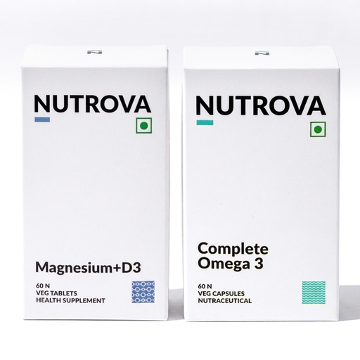 [BRSRYZAYAQCGM2A2] Nutrova Magnesium D3 + Nutrova Complete Omega 3 Bundle