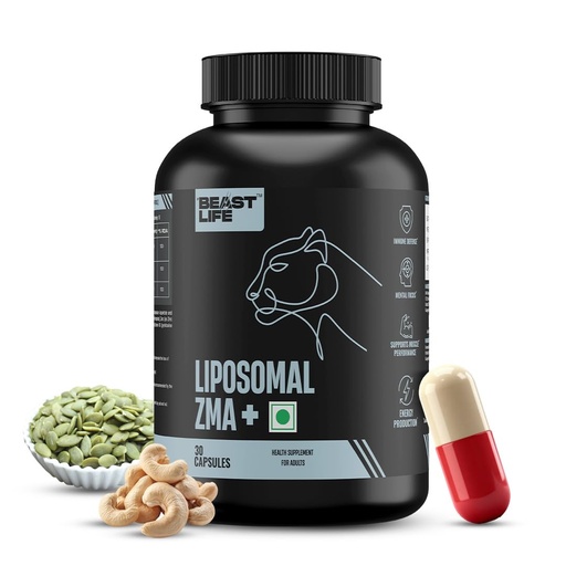 [BRSREFL3DEOWCG35] BeastLife Liposomal ZMA | Zinc Magnesium Aspartate Capsules | Ultra Absorption | Muscle Repair, Sleep Quality, Stress & Mood Balance | Metabolic & Immune Support | 30 Capsules