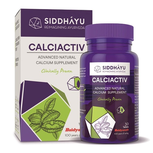 [BRSW2GL4PIAWOCDZ] Siddhayu Calciactiv | Natural Calcium Supplement For Women | Ayurvedic Calcium Tablets For Men | For Bone Health | Joint Health I 30 Tablets X 1