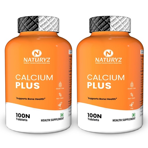 [BRSROGIPOABBY3LF] Naturyz Calcium Plus with Calcium Citrate | Vitamin D | zinc | Magnesium Ideal Supplement for Bone Health & Joint Support for Men & Women - 100 capsules (Pack of 2), 2 count
