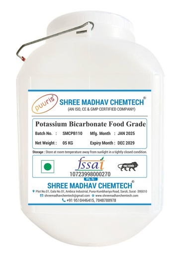 [BRSRABI2OQHWEG35] PUURIS Potassium Bicarbonate Food Grade 05 Kg for Food & Beverages and Packaged Drinking Water Minerals & Added Mineral Chemicals