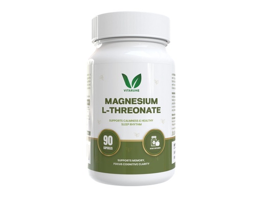 [BRSRGYICOB6BOCDB] Vitaruhe® Magnesium L-Threonate | Advanced Magnesium for Brain Support, Focus & Memory | High Absorption Formula | 90 Veg Capsules