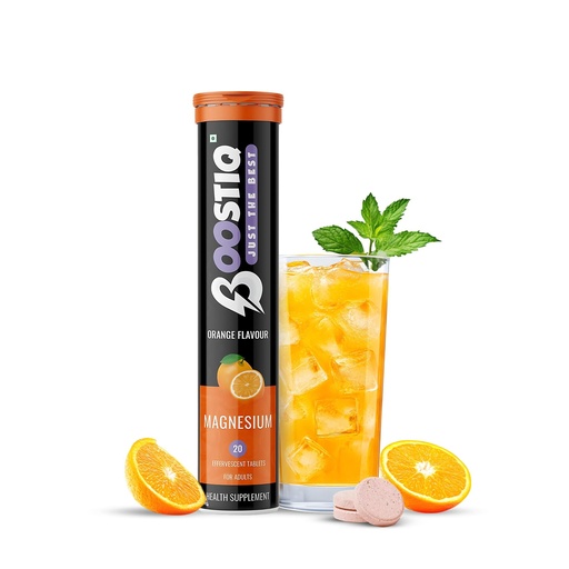 [BRSRAFAKB4MBEEYV] Magnesium Effervescent Tablets For Recovery Muscle Health, Zinc magnesium Supplements For Stress Management & Relax Deep Sleep, Zinc Magnesium Tablets No Sugar (20 count (Pack of 1), Orange)