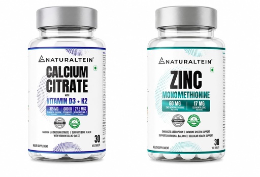 [BRSRYFIRBMBR4FYV] Naturaltein Calcium Citrate + Zinc Monomethionine | Bone & Immune Support
