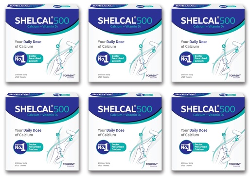 [BRSRAYL2AUCQMDLL] Shelcal 500 Calcium Tablets With Vitamin D3 | For Healthy And Strong Bone, Joint & Muscles,15 Tablets X Pack Of 6