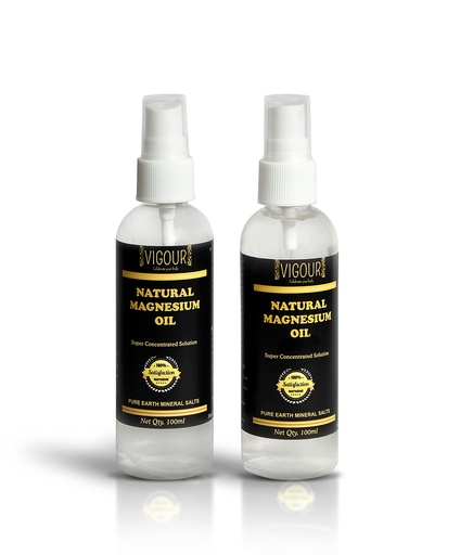 [BRSW2HD6BYCGGEQZ] Vigour Pure Magnesium Oil Concentrated for Joint Pain and Massage | Spray Pump Bottle - Plain, 100 ml (Pack of 2)