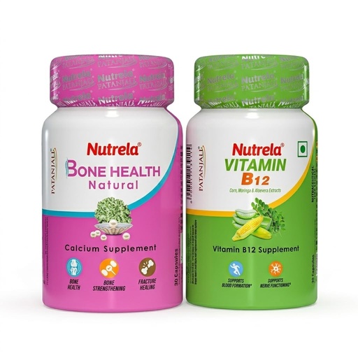 [BRSRYYDQCJ6BO23F] Nutrela Combo Bone Health & Vitamin B12 Capsule