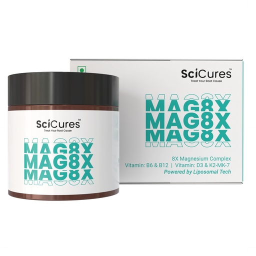 [BRSRGYLYOUPBQF32] Mag8X Magnesium Glycinate 2000mg | 8 Chelated Salts, High Absorption Liposomal Magnesium | Vitamins B6, B12, D3 & K2 | 440mg Elemental | Sleep, Brain, Bone & Muscle Cramps | 60 Capsules