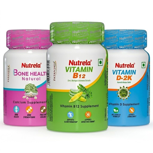 [BRSRYYDQAQAQMCAV] Nutrela Combo Bone health Vitamin B12 & Vitamin D2k Capsule
